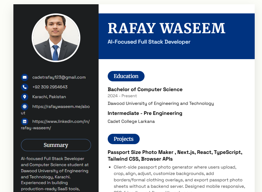 Creative resume template — bold two-column design for designers marketers and artists